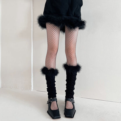 Y2K Colored Feather Knit Leg Warmers