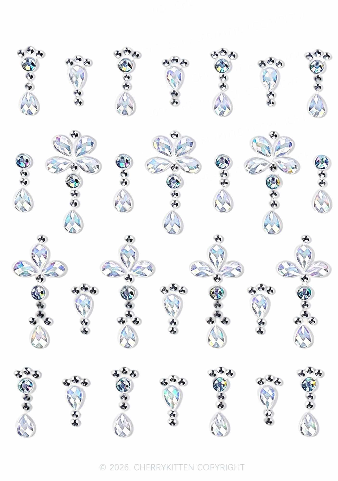 1pc Star Moon Rhinestone Y2K Face Sticker Cherrykitten