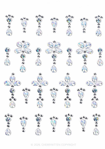 1pc Star Moon Rhinestone Y2K Face Sticker Cherrykitten