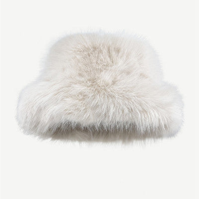 Solid Color Y2K Faux Fur Plush Bucket Hat Cherrykitten