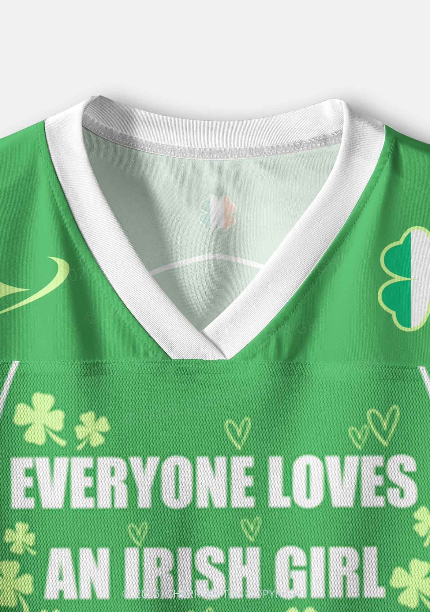 Custom Everyone Loves Irish Girl St Patricks Y2K Crop Sport Jersey Shirts Cherrykitten