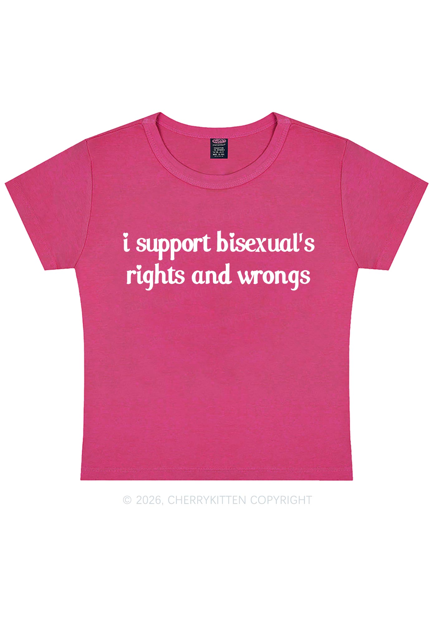 I Support Bisexuals Pride Y2K Baby Tee Cherrykitten
