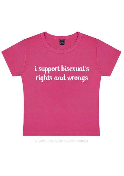 I Support Bisexuals Pride Y2K Baby Tee Cherrykitten