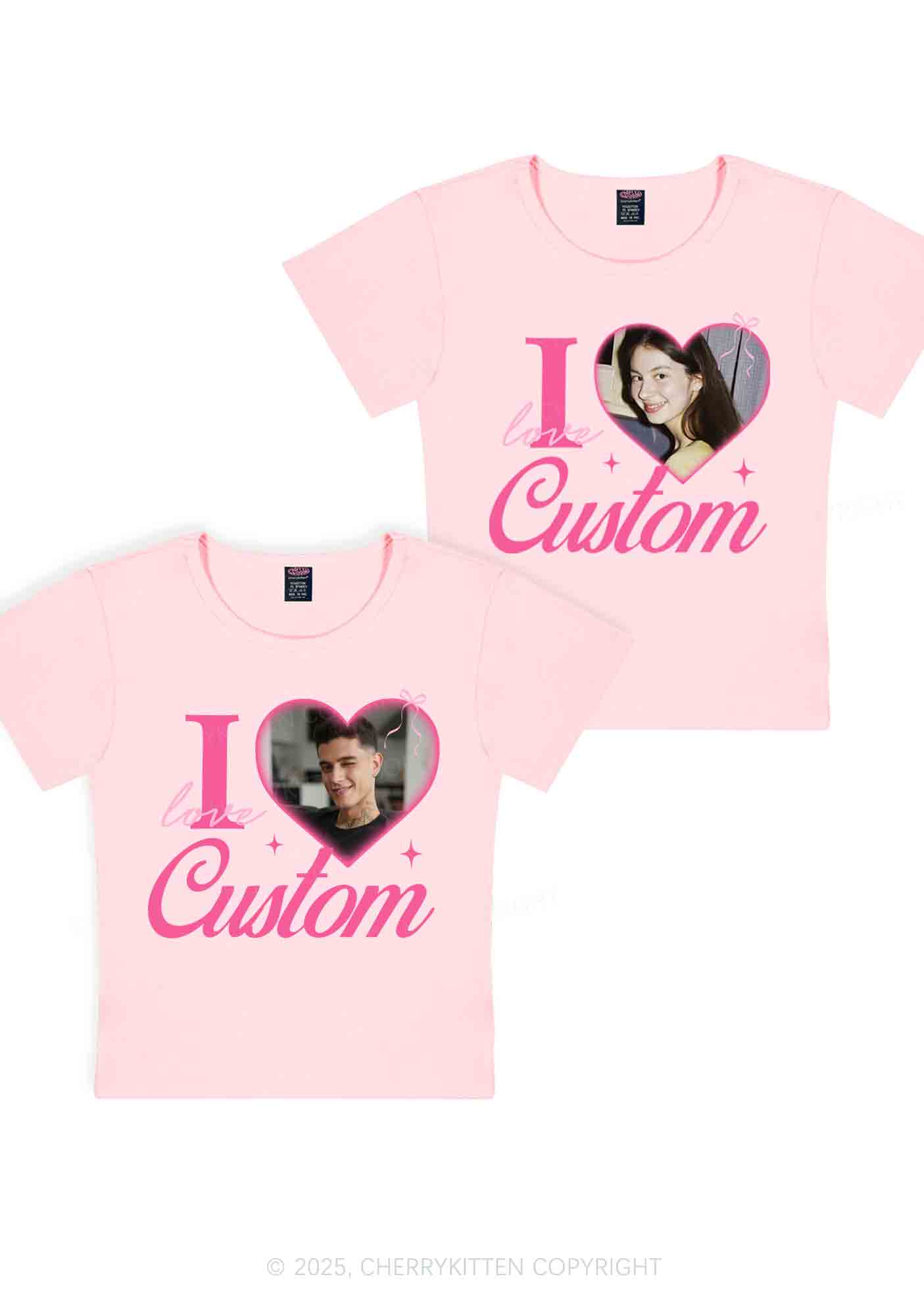 I Love Custom Y2K Valentine's Day Baby Tee Cherrykitten