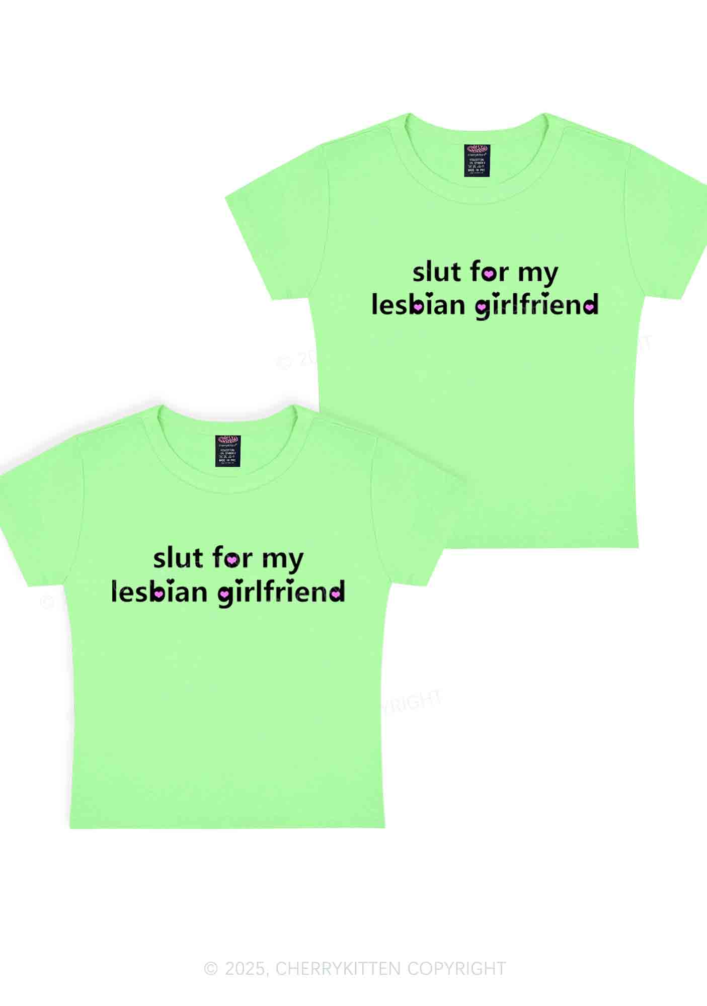 Slxt For My Lesbian GF Y2K Valentine's Day Baby Tee Cherrykitten
