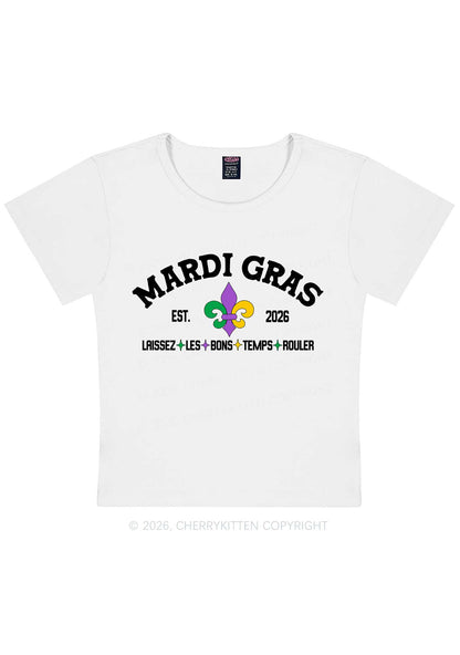 Mardi Gras Laissez Les Bons Temps Rouler Y2K Baby Tee Cherrykitten