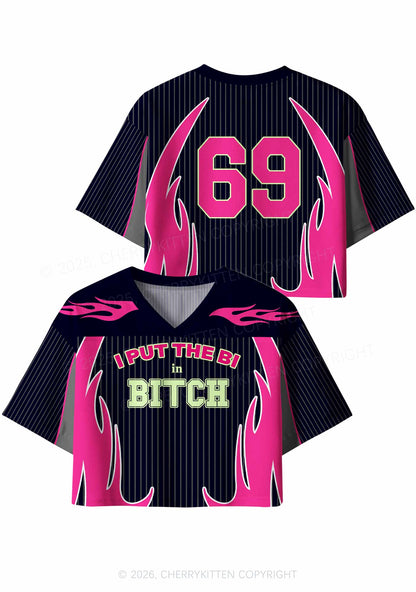 I Put The Bi In Bxxch Pride Y2K Crop Sport Jersey Shirts Cherrykitten