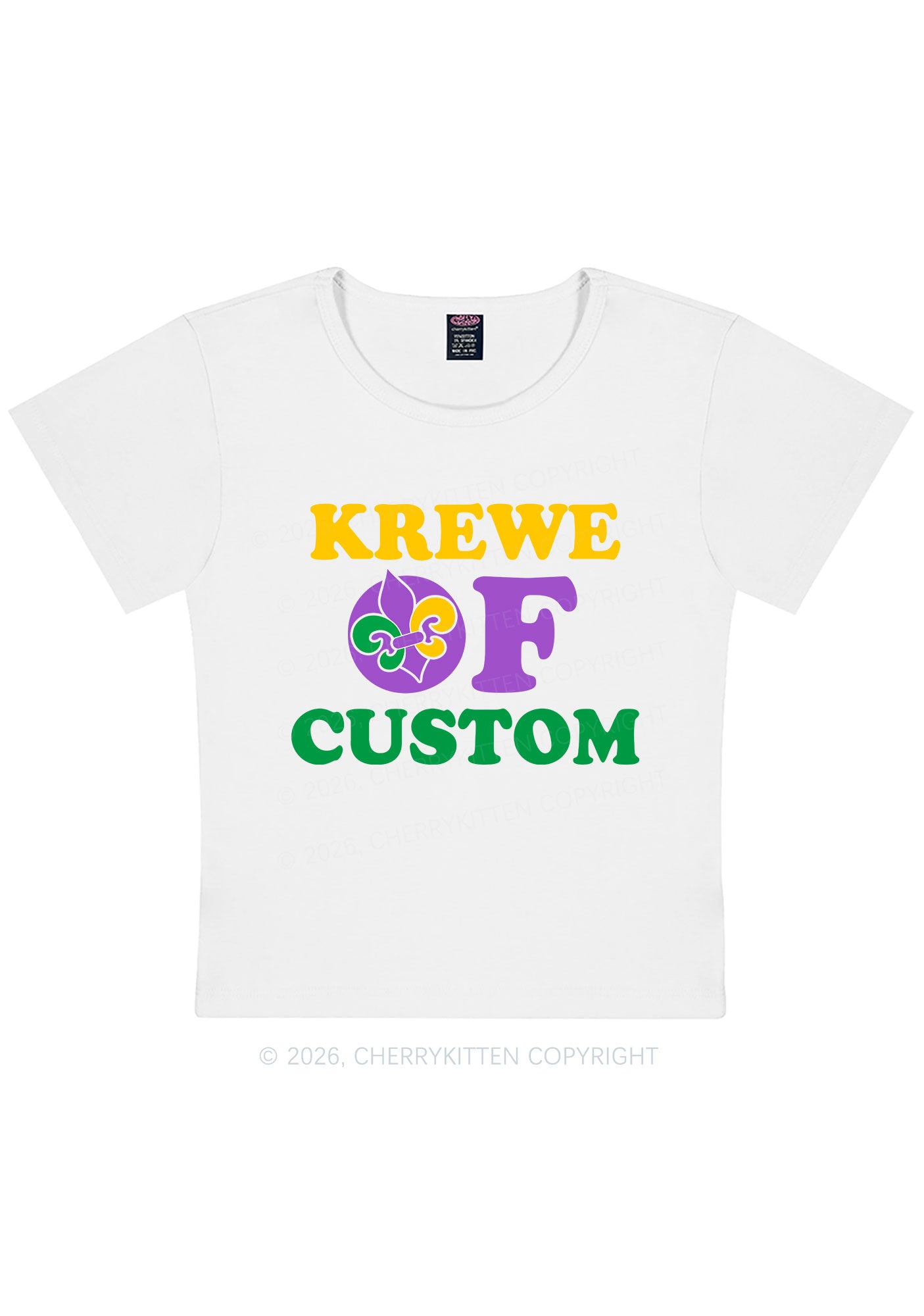 Krewe Of Custom Y2K Baby Tee Cherrykitten