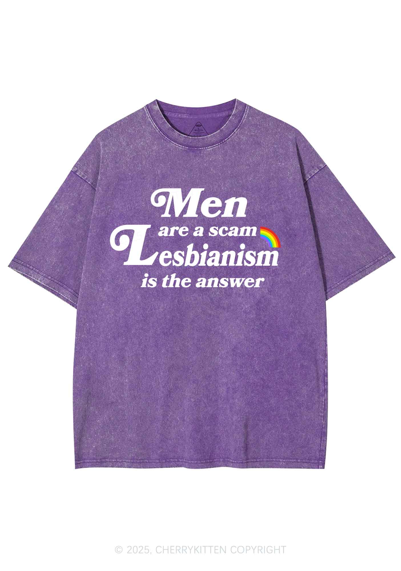 Men Lesbianism Y2K Shirts Washed Tee Cherrykitten