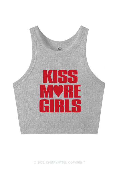 Kiss More Girls Heart Pride Y2K Crop Tank Top Cherrykitten