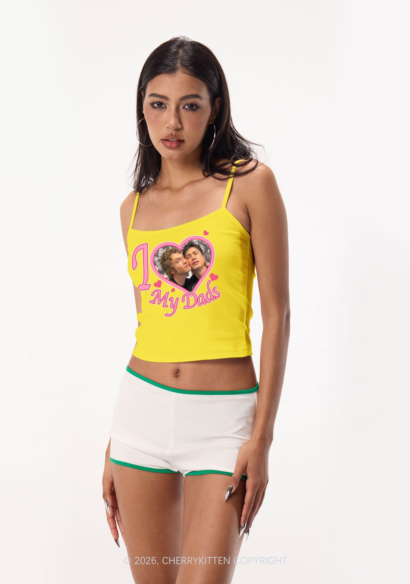 I Love My Dads HR Y2K Spaghetti Strap Cami Cherrykitten