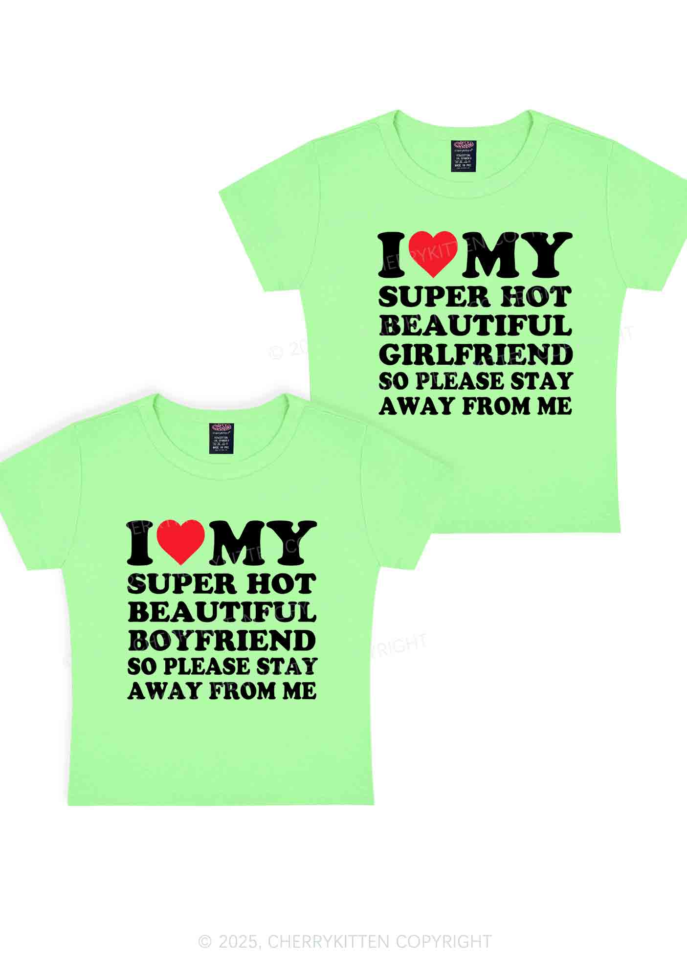 My Super Hot BF GF Y2K Valentine's Day Baby Tee Cherrykitten