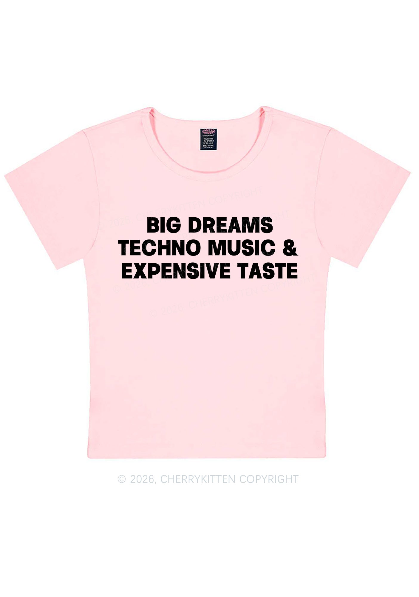 Big Dreams Techno Music Y2K Baby Tee Cherrykitten