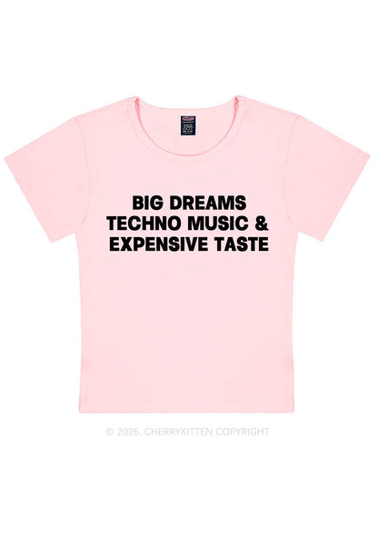 Big Dreams Techno Music Y2K Baby Tee Cherrykitten