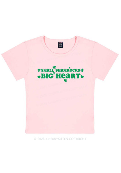 Small Shamrocks Big Heart St Patricks Y2K Baby Tee Cherrykitten