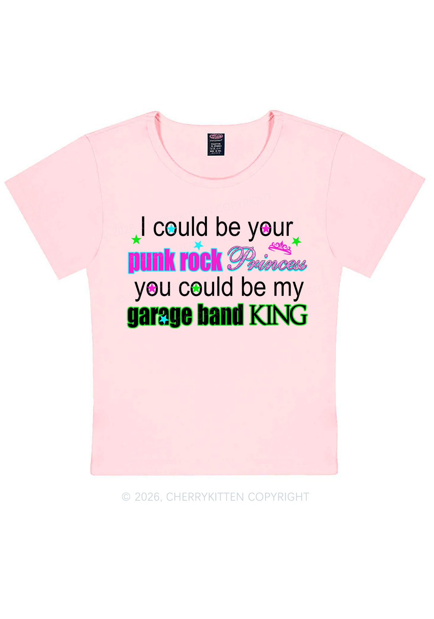 Punk Rock Princess Y2K Baby Tee Cherrykitten
