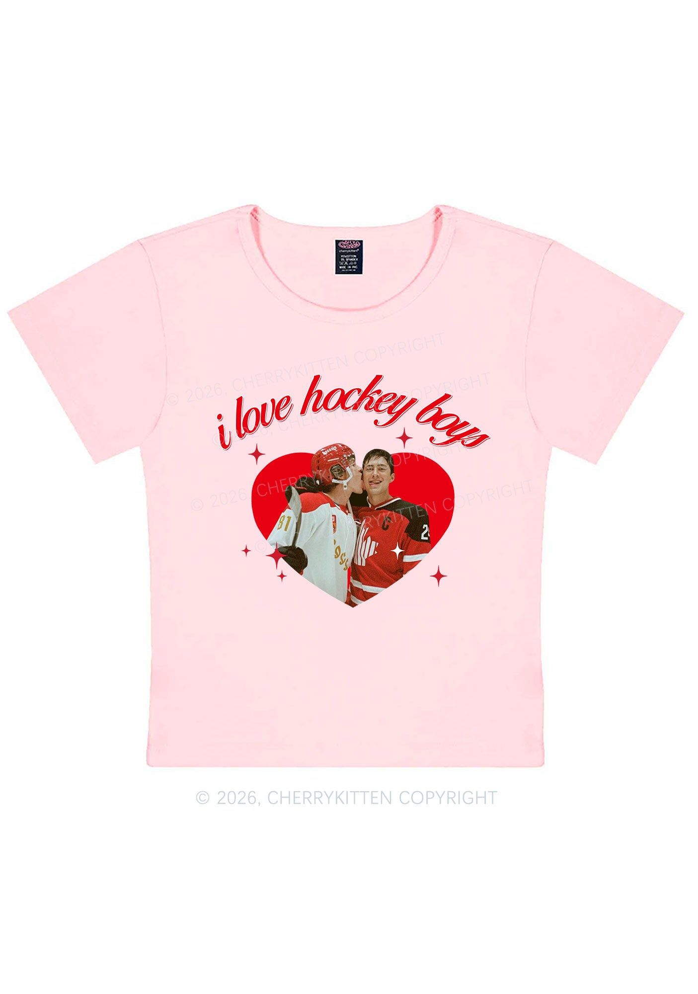 I Love Hockey Boys HR Y2K Baby Tee Cherrykitten