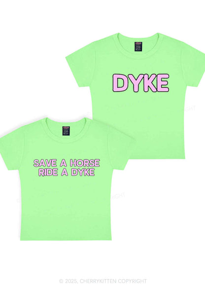 Save Horse Ride Dyke Y2K Valentine's Day Baby Tee Cherrykitten