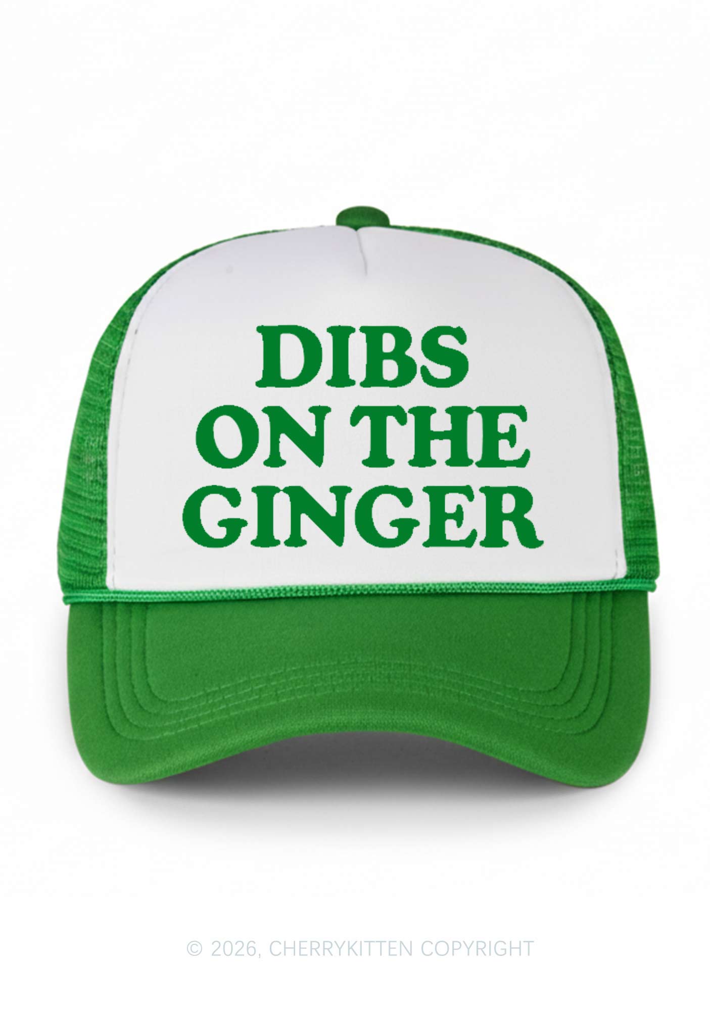Dibs On The Ginger St Patricks Y2K Colorblock Trucker Hat Cherrykitten