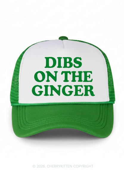 Dibs On The Ginger St Patricks Y2K Colorblock Trucker Hat Cherrykitten