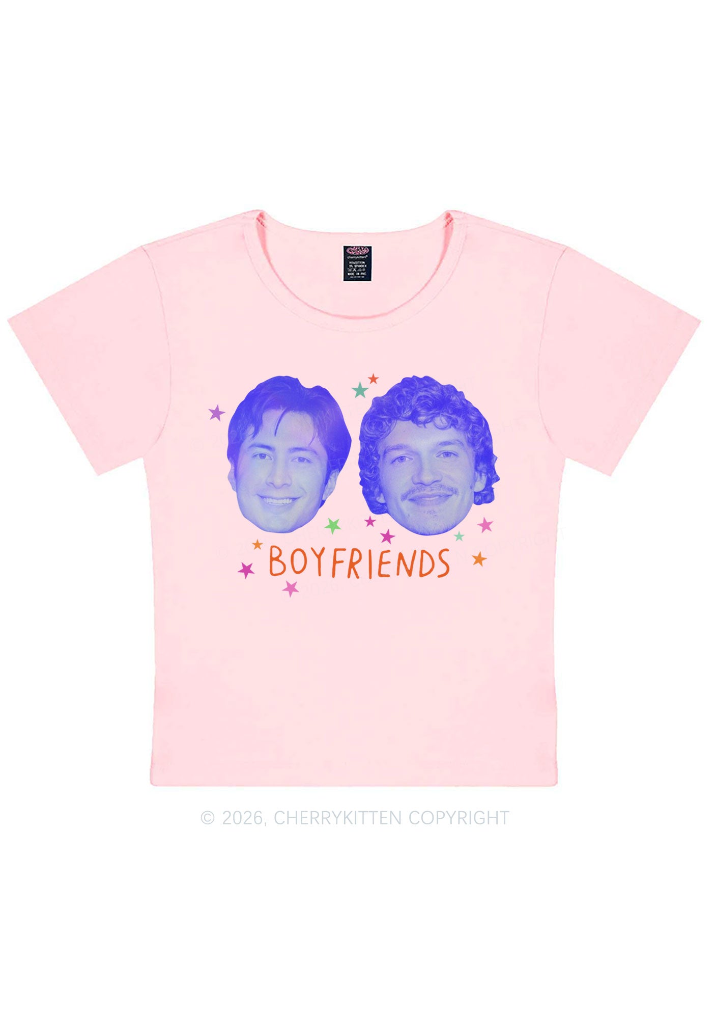Neon Boyfriends Photo HR Y2K Baby Tee Cherrykitten