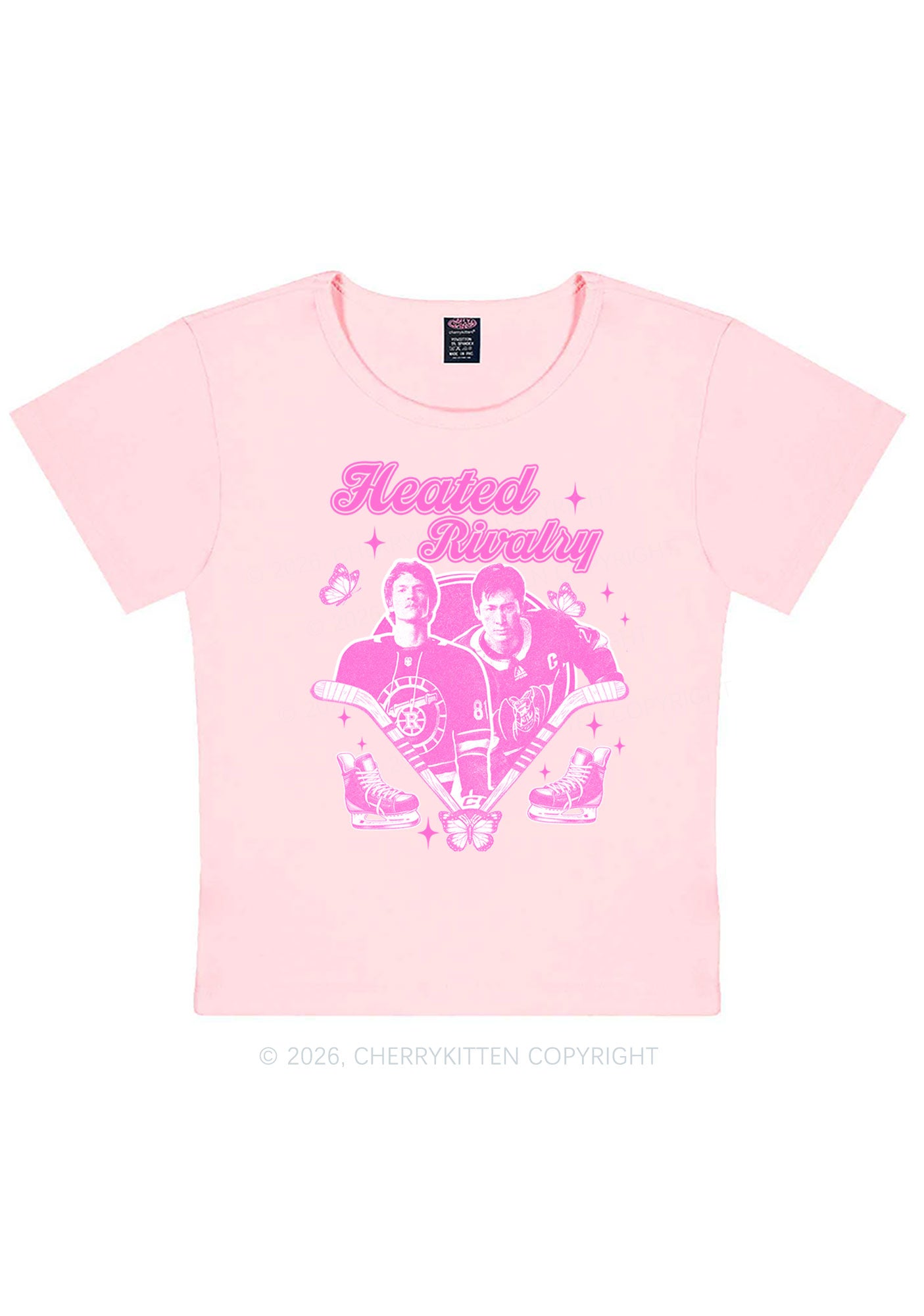 Retro Hockey Elements Y2K Baby Tee Cherrykitten
