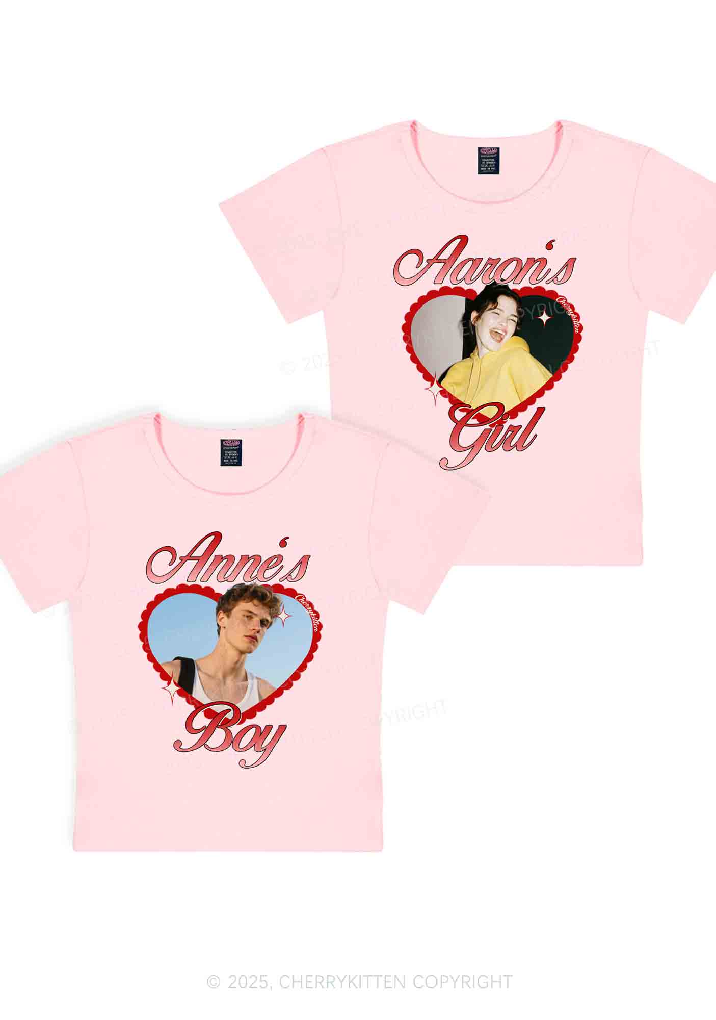 Custom Photo Heart Graphic Y2K Valentine's Day Baby Tee Cherrykitten