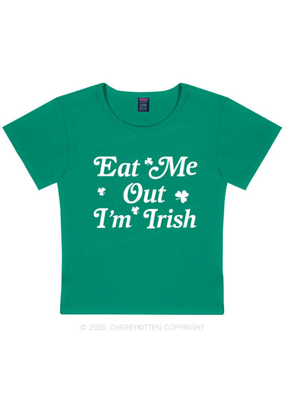Eat Me Out Im Irish St Patricks Y2K Baby Tee Cherrykitten