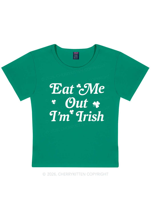 Eat Me Out Im Irish St Patricks Y2K Baby Tee Cherrykitten