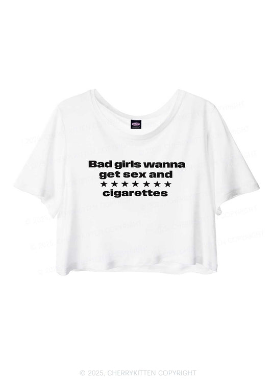 Wanna Sxx Cigarettes Y2K Sheer Crop Tee Cherrykitten
