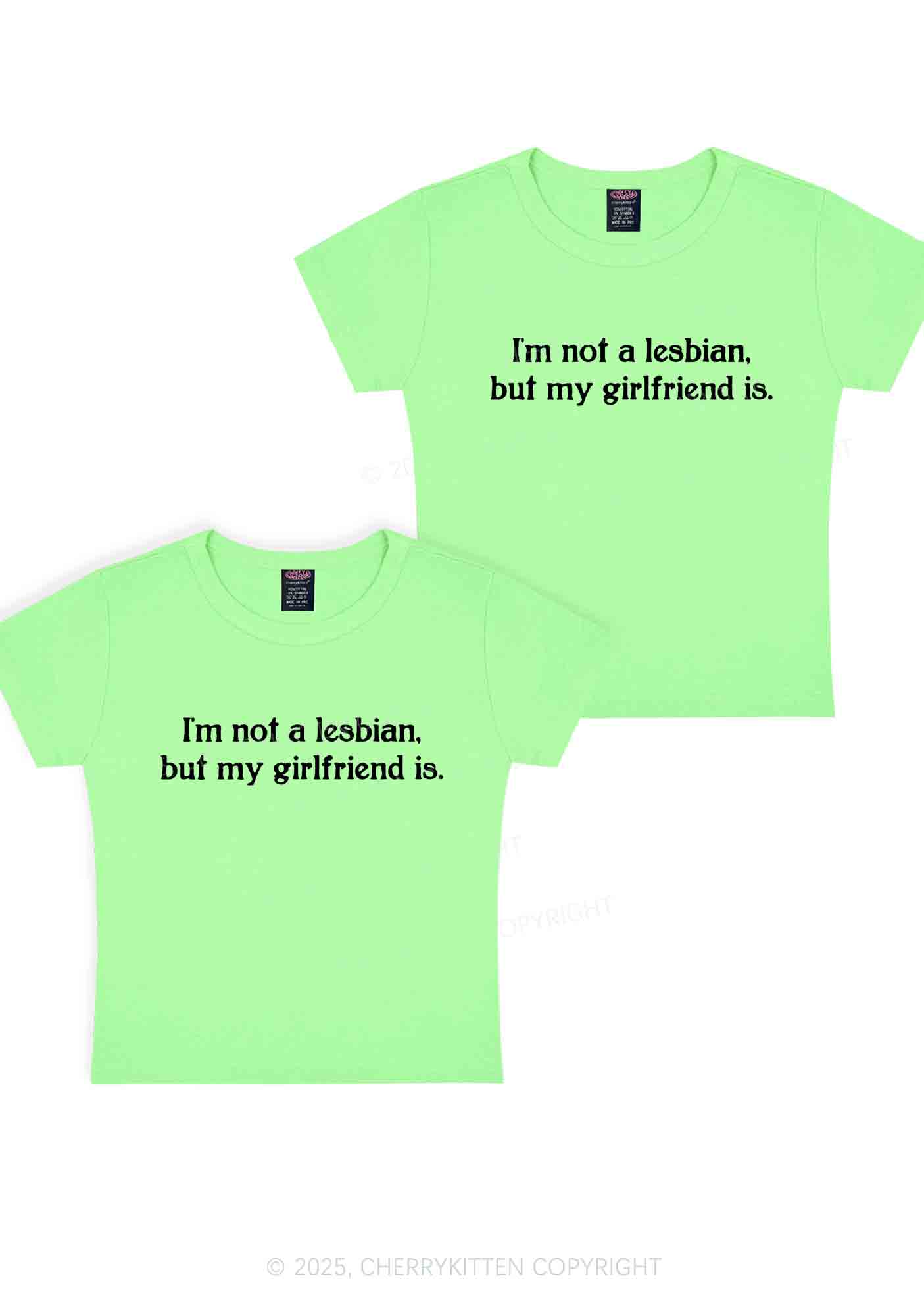My GF Is Lesbian Y2K Valentine's Day Baby Tee Cherrykitten
