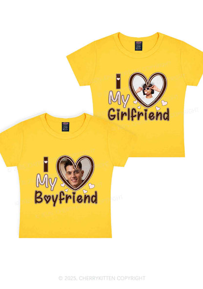 Custom BF GF Brown Heart Y2K Valentine's Day Baby Tee Cherrykitten