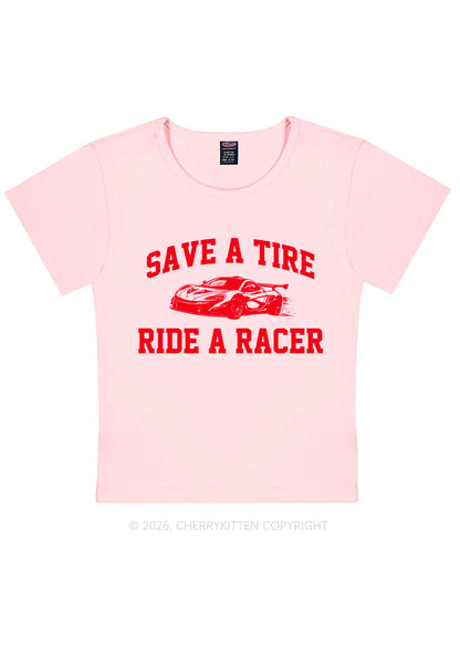 Save A Tire Ride A Racer Y2K Baby Tee Cherrykitten