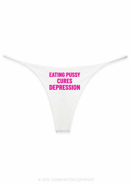 Eating Puxxy Cures Depression Y2K Bikini String Thong Cherrykitten