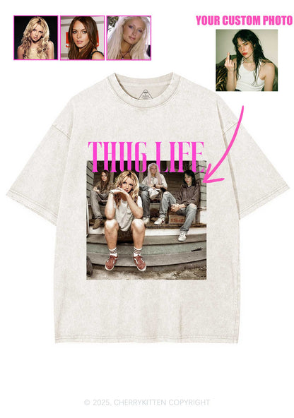 Custom Girls Thug Life Y2K Shirts Washed Tee Cherrykitten