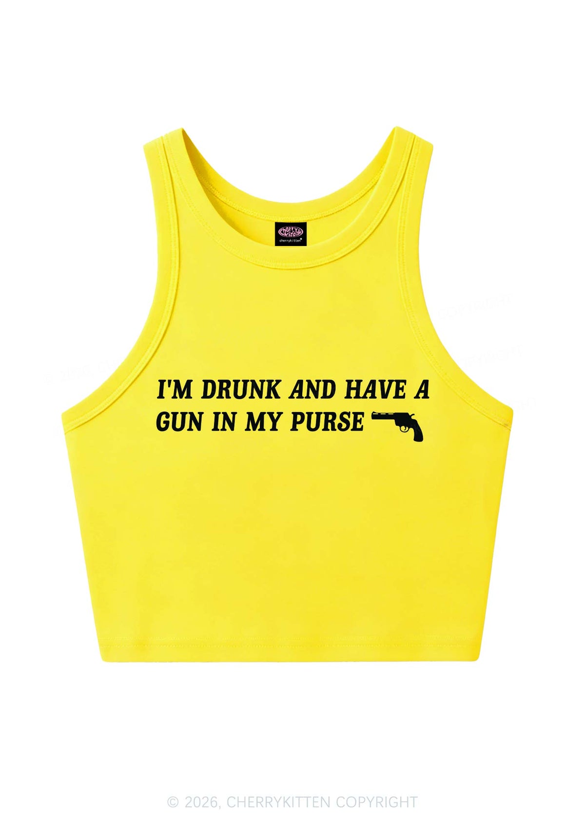 Im Drunk Y2K Crop Tank Top Cherrykitten