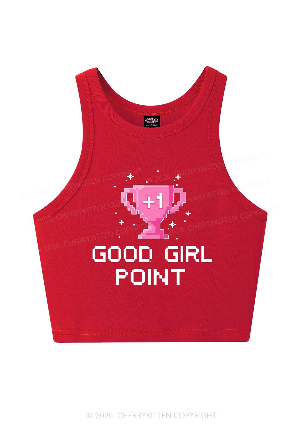 Good Girl Point Y2K Crop Tank Top Cherrykitten