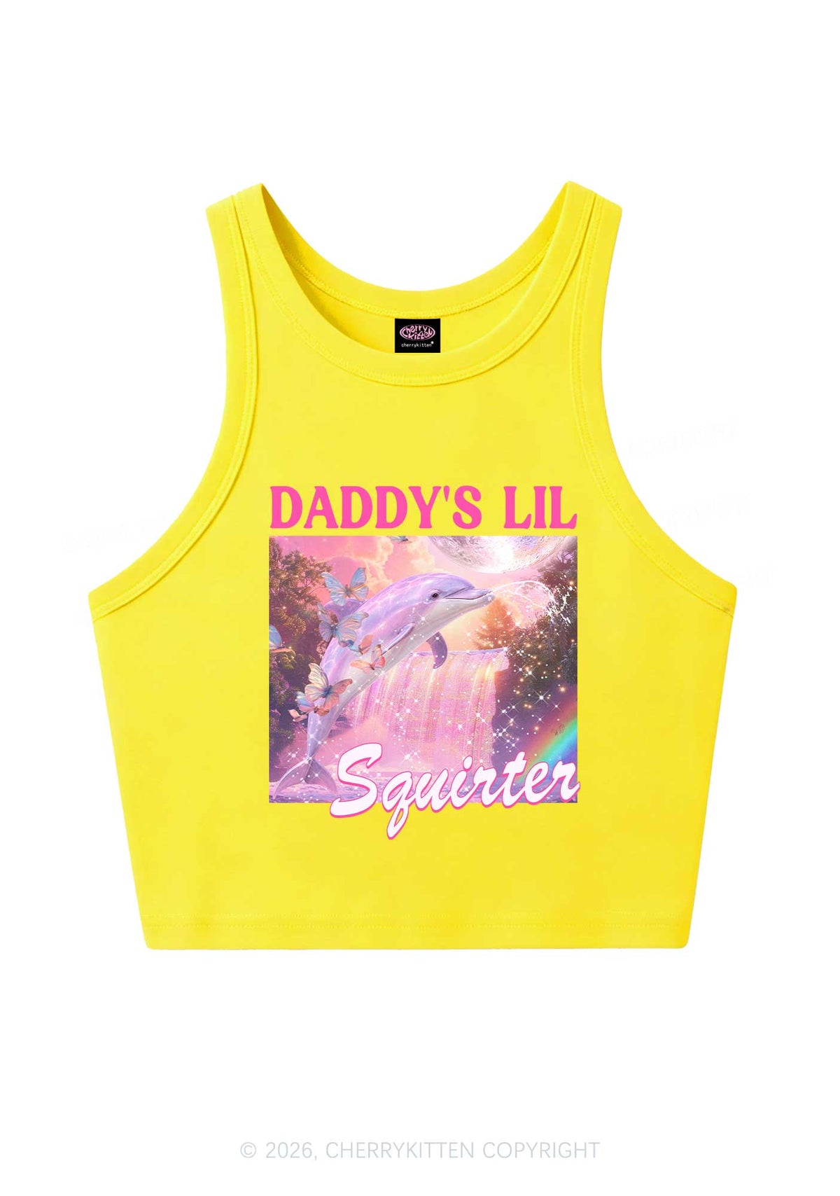 Daddys Lil Squirter Dolphin Y2K Crop Tank Top Cherrykitten