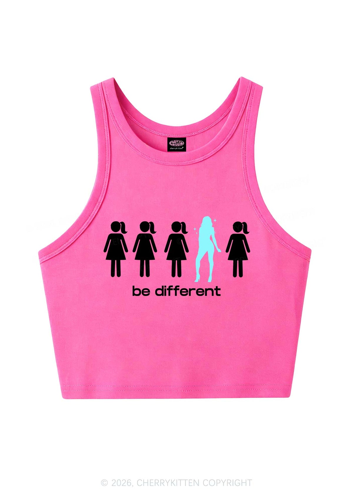 Be Different Girl Y2K Crop Tank Top Cherrykitten
