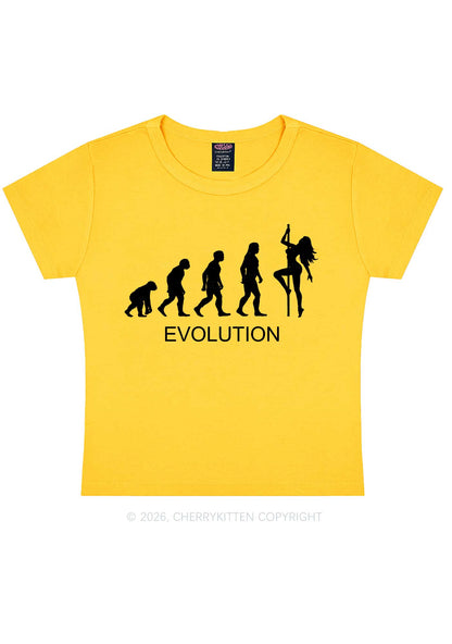 Evolution Pole Dancer Silhouette Y2K Baby Tee Cherrykitten