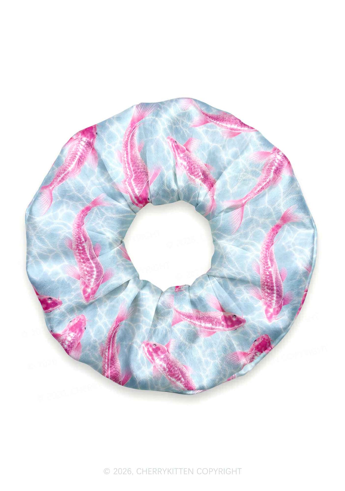 Pink Koi Fish Y2K Hair Scrunchie Cherrykitten