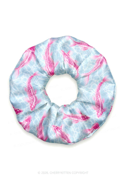 Pink Koi Fish Y2K Hair Scrunchie Cherrykitten
