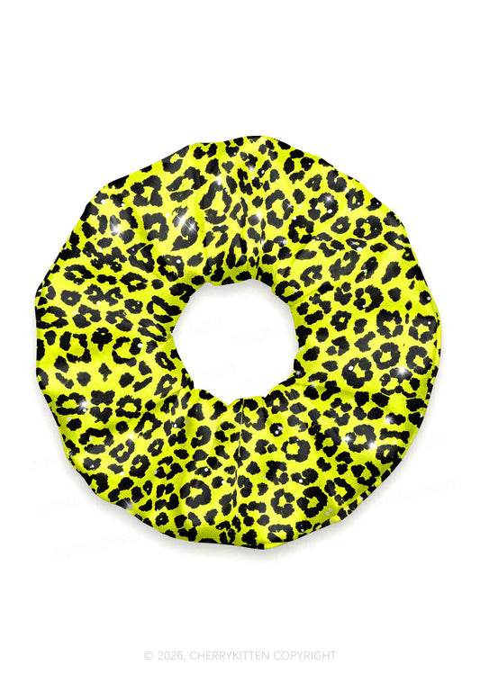 Lime Yellow Leopard Y2K Hair Scrunchie Cherrykitten