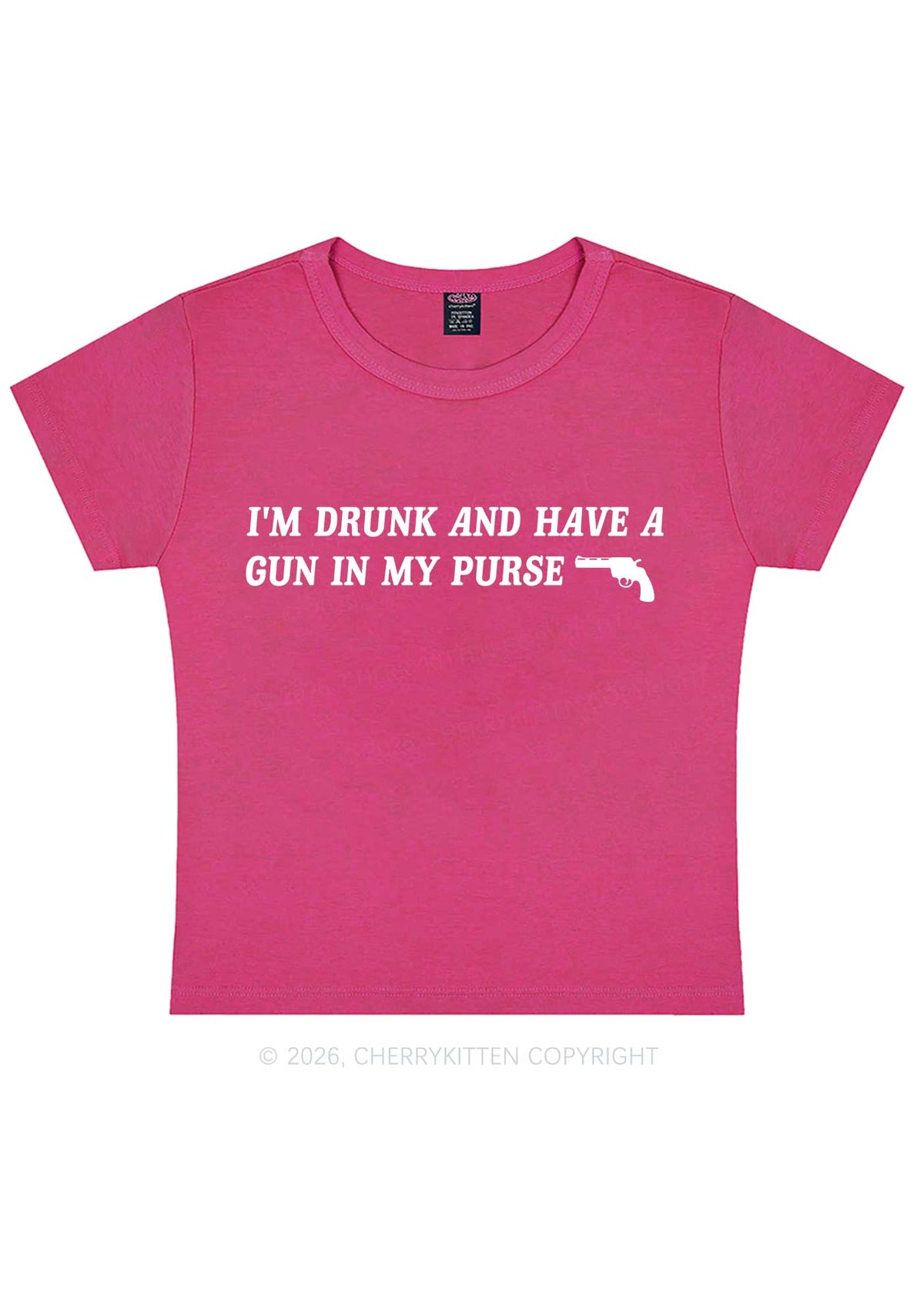 Im Drunk Y2K Baby Tee Cherrykitten