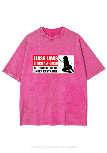 Leash Laws Strictly Enforced Y2K Shirts Washed Tee Cherrykitten