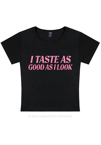 Glitter I Taste Good Y2K Baby Tee Cherrykitten