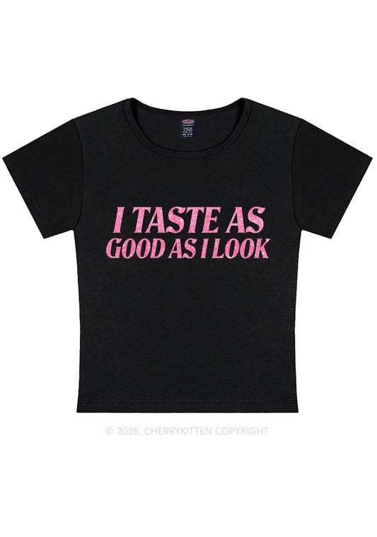 Glitter I Taste Good Y2K Baby Tee Cherrykitten
