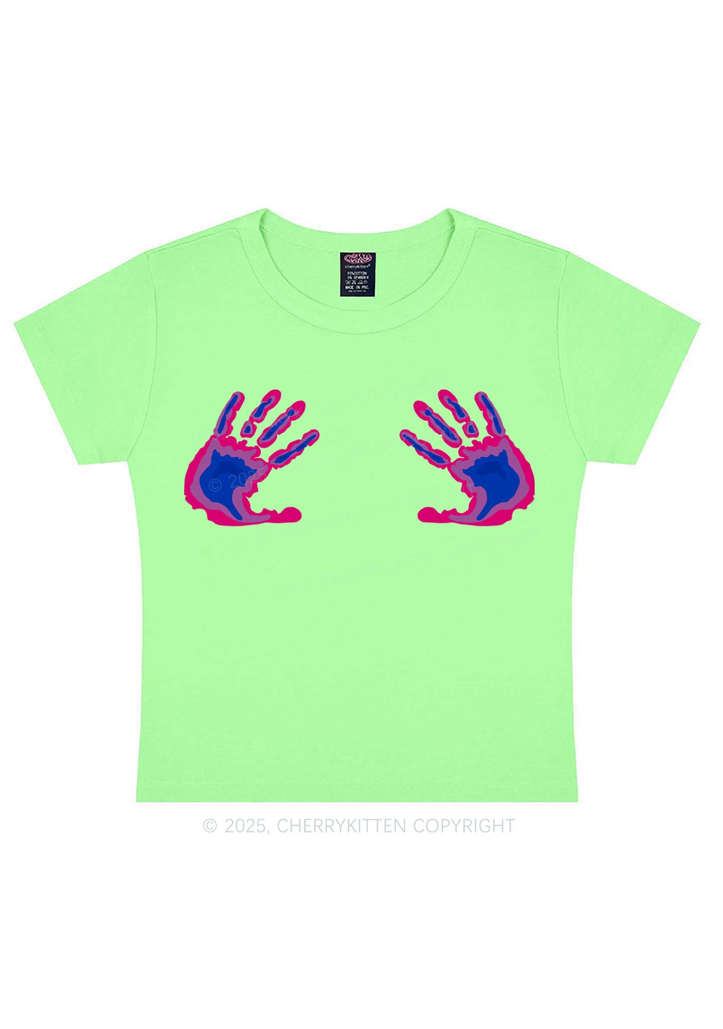 Bisexual Thermal Hands Pride Y2K Baby Tee Cherrykitten