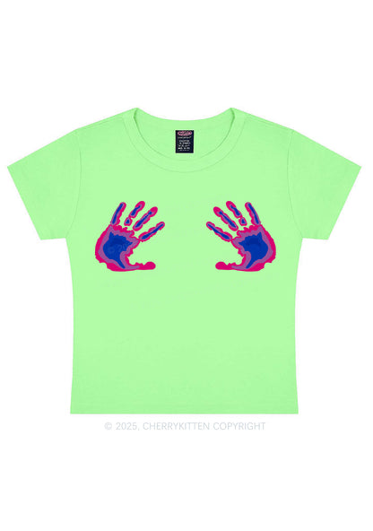 Bisexual Thermal Hands Pride Y2K Baby Tee Cherrykitten