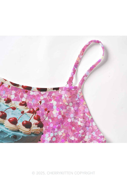 Cherry Cakes Y2K Mesh Cami Tank Cherrykitten
